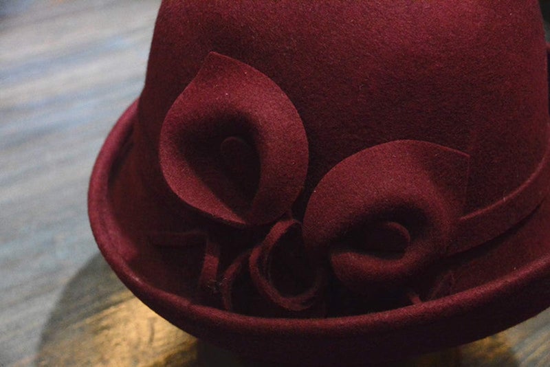 ORIDOOR Women Vintage Wool Felt Flowers Bucket Cloche Bowler Hat Church Wedding Dress Fascinator Hat Winter Felt Fedoras - Image 5